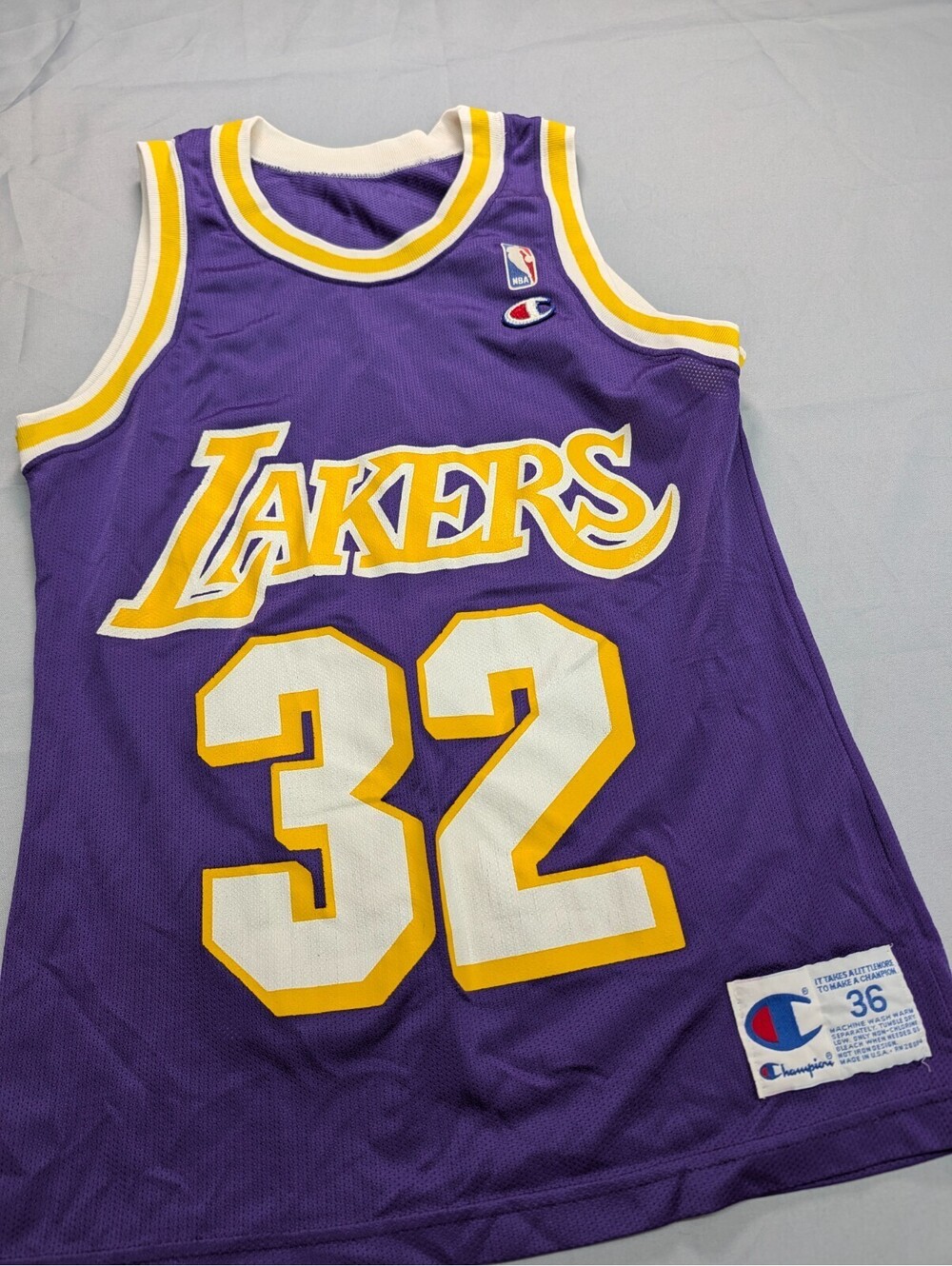 Magic Johnson Champion Lakers Jersey 36 Vintage 90s Made USA
